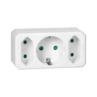 Rozgałęźnik 2x2P + 1x2P+Z (Schuko), biały  OR-AE-13250(GS)/ORN