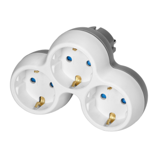 Rozgałęźnik 3x2P+Z (Schuko), biało-szary  OR-AE-13239(GS)/ORN