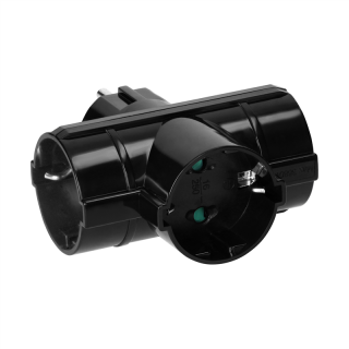 Rozgałęźnik 3x2P+Z (Schuko), czarny  OR-AE-13184(GS)/B/ORN
