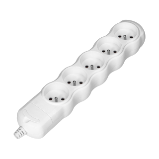 Rozgałęźnik 5x2P+Z, biały  OR-AE-13266/W/ORN