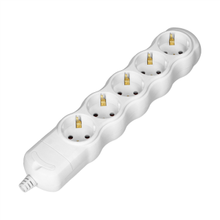 Rozgałęźnik 5x2P+Z Schuko, biały  OR-AE-13266(GS)/W/ORN