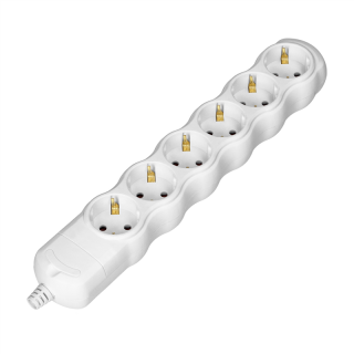 Rozgałęźnik 6x2P+Z Schuko, biały  OR-AE-13268(GS)/W/ORN
