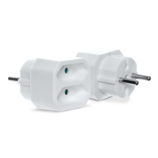 Rozgałęźnik podwójny 2x2P/II; biały  W-97742/PLR