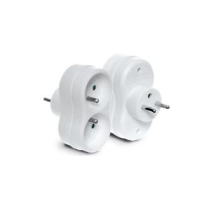 Rozgałęźnik podwójny 2x2P+Z, 16A, 250V, R-270P BIAŁY; W-97741, PLASTROL  W-97741/PLR