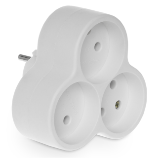 Rozgałęźnik potrójny 3x2P, 16A, 250V; biały  W-01140/PLR