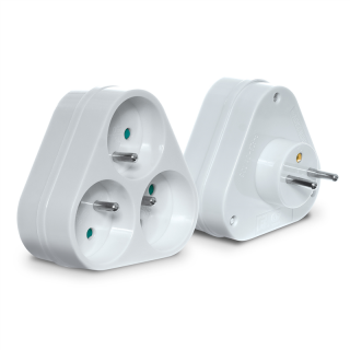 Rozgałęźnik potrójny 3x2P+Z, 16A, 250V; biały  W-97740/PLR