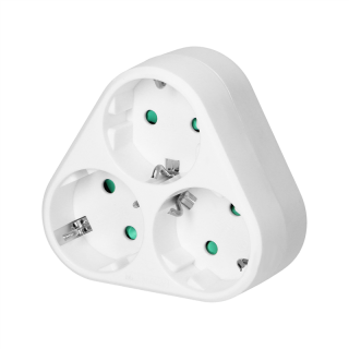 Rozgałęźnik trójkątny 3x2P+Z (Schuko), biały  OR-AE-13178(GS)/ORN
