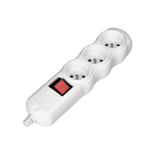 Rozgałęźnik wielogniazdowy 3x2P+Z z wyłącznikiem, biały  OR-AE-13263/W/ORN