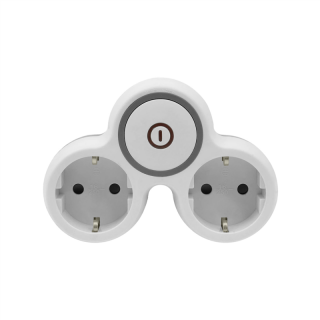 Rozgałęźnik wtyczkowy dwukrotny z włącznikiem, SCHUKO, uziemienie  W-72003/PLR