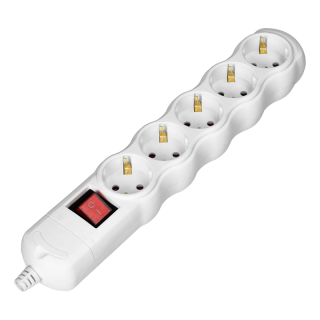 Rozgałęźnik z wyłącznikiem 5x2P+Z Schuko, biały  OR-AE-13267(GS)/W/ORN