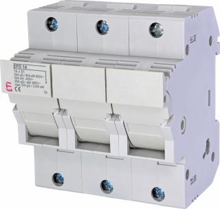 Rozłącznik bezpiecznikowy 3P max.50A 690V, na wkładki cylindryczne 14x51mm, 3M , EFD 14 3p; 002560004, ETI POLAM  002560004/ETI