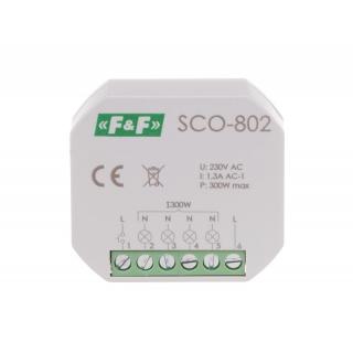 Ściemniacz oświetlenia "z pamięcią" montaż podtynkowy zasilanie 230V AC 300W  SCO-802/FIF