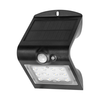 SILOE LED 1,5W, lampa solarna z czujnikiem ruchu 120st, 190lm, IP65, 4000K, 1200mAh, podwójne źródło światła, czarna  AD-SL-6083BLR4/ORN