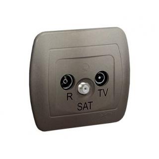SIMON AKORD Gniazdo antenowe R-TV-SAT końcowe; może być użyte jako gniazdo zakończeniowe do gniazd przelotowych R-TV-SAT, aluminium metalizowane; AAS/26, KONTAKT-SIMON  AAS/26/KON