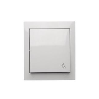 SIMON AQUACLICK Przycisk natynkowy światło hermetyczny IP44 10A 250V, zaciski śrubowe, biały; ACS1/11, KONTAKT-SIMON  ACS1/11/KON