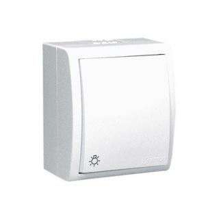 SIMON AQUARIUS Przycisk natynkowy światło bryzgoszczelny IP54 10A 250V, biały; AQS1/11, KONTAKT-SIMON  AQS1/11/KON