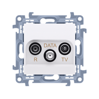 SIMON10 Gniazdo antenowe R-TV-DATA (moduł). 1x wejście: 5-862 MHz; biały  CAD.01/11/KON