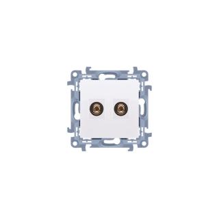 SIMON10 Gniazdo głośnikowe pojedyńcze (moduł) , 250V~, zaciski śrubowe; biały  CGL2.01/11/KON