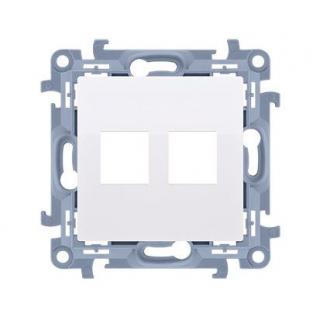 SIMON10 Pokrywa gniazd teleinformatycznych na Keystone płaska podwójna (moduł); białe  CKP2.01/11/KON