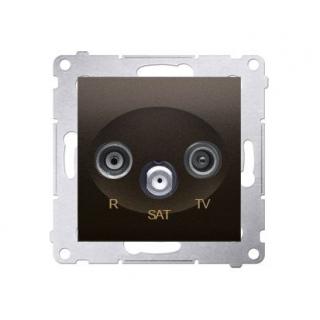 SIMON54 Gniazdo antenowe R-TV-SAT przelotowe (moduł); brąz matowy  DASP.01/46/KON