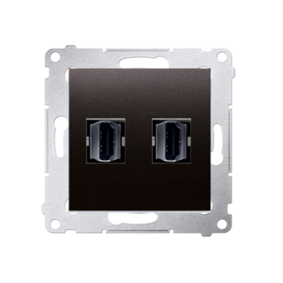SIMON54 Gniazdo HDMI podwójne (moduł); antracyt  DGHDMI2.01/48/KON