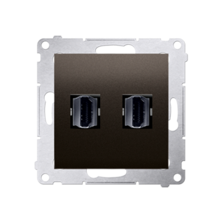 SIMON54 Gniazdo HDMI podwójne (moduł); brąz  DGHDMI2.01/46/KON