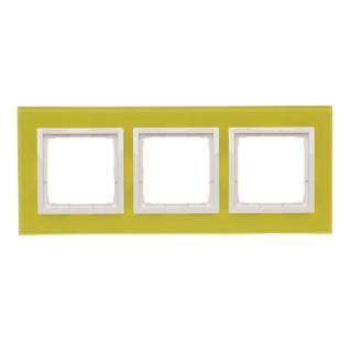 SIMON54 Ramka 3-krotna Nature-Szkło, LIMONKOWY SORBET, IP20/IP44* (*IP44-należy zastosować zestaw uszczelek DUN3)  DRN3/90/KON