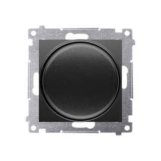 SIMON54 Ściemniacz obrotowy do LED ściemnialnych 230 V (moduł) 2–250 W; czarny mat Maksymalna ilość zródeł LED - 10 szt.  DS9L.01/49/KON