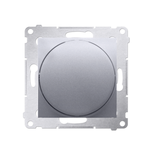 SIMON54 Ściemniacz obrotowy do LED ściemnialnych 230 V (moduł) 2–250 W; srebrny mat. Maksymalna ilość zródeł LED - 10 szt.  DS9L.01/43/KON