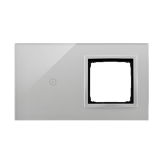 SIMON54 Touch Panel dotykowy S54 Touch, 2 moduły, 1 pole dotykowe + 1 otwór na osprzęt S54, srebrna mgła  DSTR210/71/KON