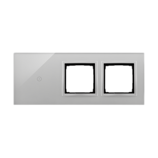 SIMON54 Touch Panel dotykowy S54 Touch, 3 moduły, 1 pole dotykowe + 2 otwory na osprzęty S54, srebrna mgła  DSTR3100/71/KON