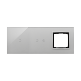 SIMON54 Touch Panel dotykowy S54 Touch, 3 moduły, 1 pole dotykowe + 2 pola dotykowe poziome + 1 otwór na osprzęt S54, srebrna mgła  DSTR3120/71/KON