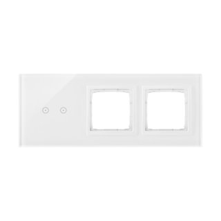 SIMON54 Touch Panel dotykowy S54 Touch, 3 moduły, 2 pola dotykowe poziome + 2 otwory na osprzęty S54, biała perła  DSTR3200/70/KON