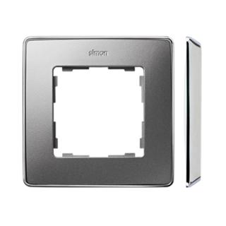 SIMON82 DETAIL Ramka 1-krotna, Detail SELECT-metal, ALUMINIUM / podstawa Chrom  8201610-093/KON