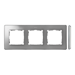 SIMON82 DETAIL Ramka 3-krotna, Detail SELECT-metal, ALUMINIUM / podstawa Chrom  8201630-093/KON