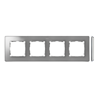 SIMON82 DETAIL Ramka 4-krotna, Detail SELECT-metal, ALUMINIUM / podstawa Chrom  8201640-093/KON