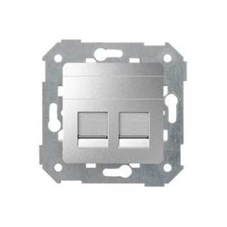 SIMON82 Pokrywa 2x gniazdo RJ45, płaska z żaluzjami (moduł); aluminium  82006-93/KON