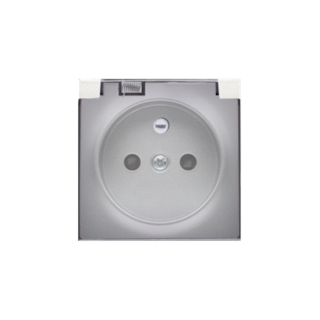 SIMON82 Pokrywa gniazda pojedynczego - klapka transparentna IP44; aluminium  82068KD-93/KON