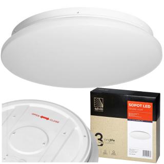 SOPOT LED 18W, plafon z mikrofalowym czujnikiem ruchu, 1880lm, IP20, 4000K, klosz PVC  AD-PL-6460WLZMM4/ORN