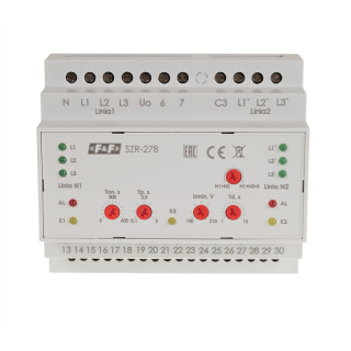 Sterownik załączania rezerwy, sieć 3 i 4-przewodowa, 24÷230V AC,  SZR-278/FIF
