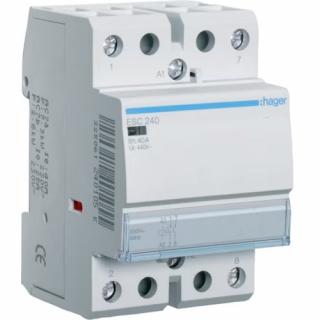 Stycznik 230VAC 2NO 40A AC-7a/b modułowy 3M; ESC240, HAGER  ESC240/HAG