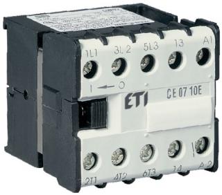 Stycznik miniaturowy 7A 3P 3kW AC-3 400V, napięcie cewki: 230VAC, styki pomocnicze: 1NO (1Z), CE07.10-230V-50/60Hz; 004641023; ETI-POLAM  004641023/ETI