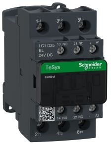 Stycznik mocy TeSys D AC3 25A 3P 1NO 1NC cewka 24VDC niski pobór; LC1D25BL, SCHNEIDER ELECTRIC  LC1D25BL/SCH