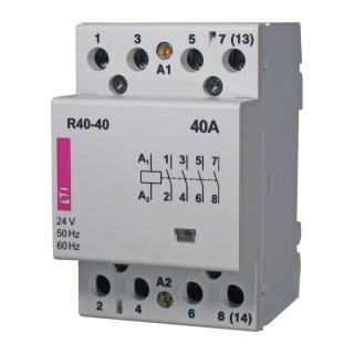 Stycznik modułowy 40A 4 styki zwierne (3 mod. 4 bieg.), R40-40 230V; ETI  002463410/ETI