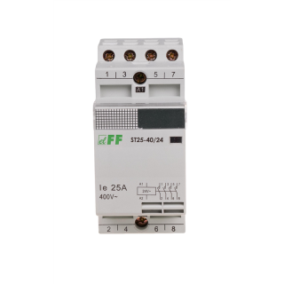 Stycznik modułowy, montaż na szynie, styki 4NO, 25A  ST25-40-24V/FIF