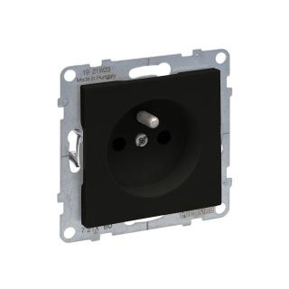 SUNO Gniazdo pojedyńcze 2P+Z 16A 250V, zaciski automatyczne, możliwość montażu w ramkach wielokrotynych, czarny; 721490, LEGRAND  721480/LEG