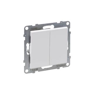 SUNO Łącznik schodowy podwójny 10A 250V, zaciski automatyczne, biały; 721108, LEGRAND  721108/LEG