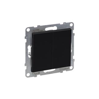 SUNO Łącznik schodowy podwójny 10A 250V zaciski automatyczne, czarny; 721408, LEGRAND  721408/LEG