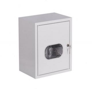Szafka licznikowa natynkowa metalowa 1-licznikowa 1-fazowy 6 modułów IP31 310x395x220 Biała z zamkiem i szybą NRL 1F 6 ZSZ; 4-260, SABAJ  4-260/SAB