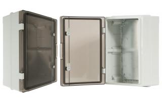 Szafka rozdzielcza hermetyczna 400 IP65 z płytą montażową, wymiary: 410x610x202mm, drzwi przezroczyste; C.1603-P, PAWBOL  C.1603-P/PAW
